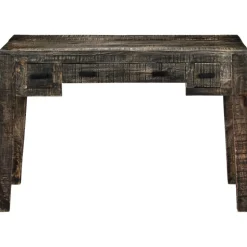 vidaXL Bureau 110x50x75 cm massief mangohout zwart