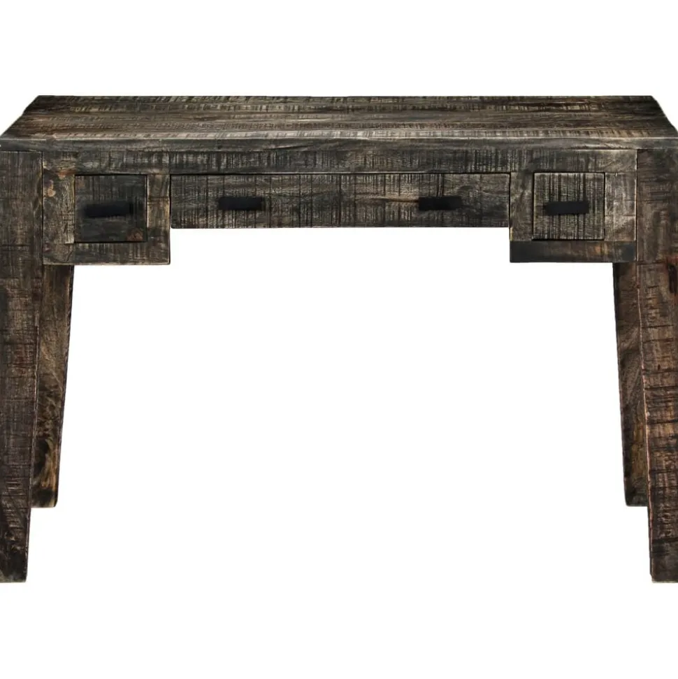 vidaXL Bureau 110x50x75 cm massief mangohout zwart