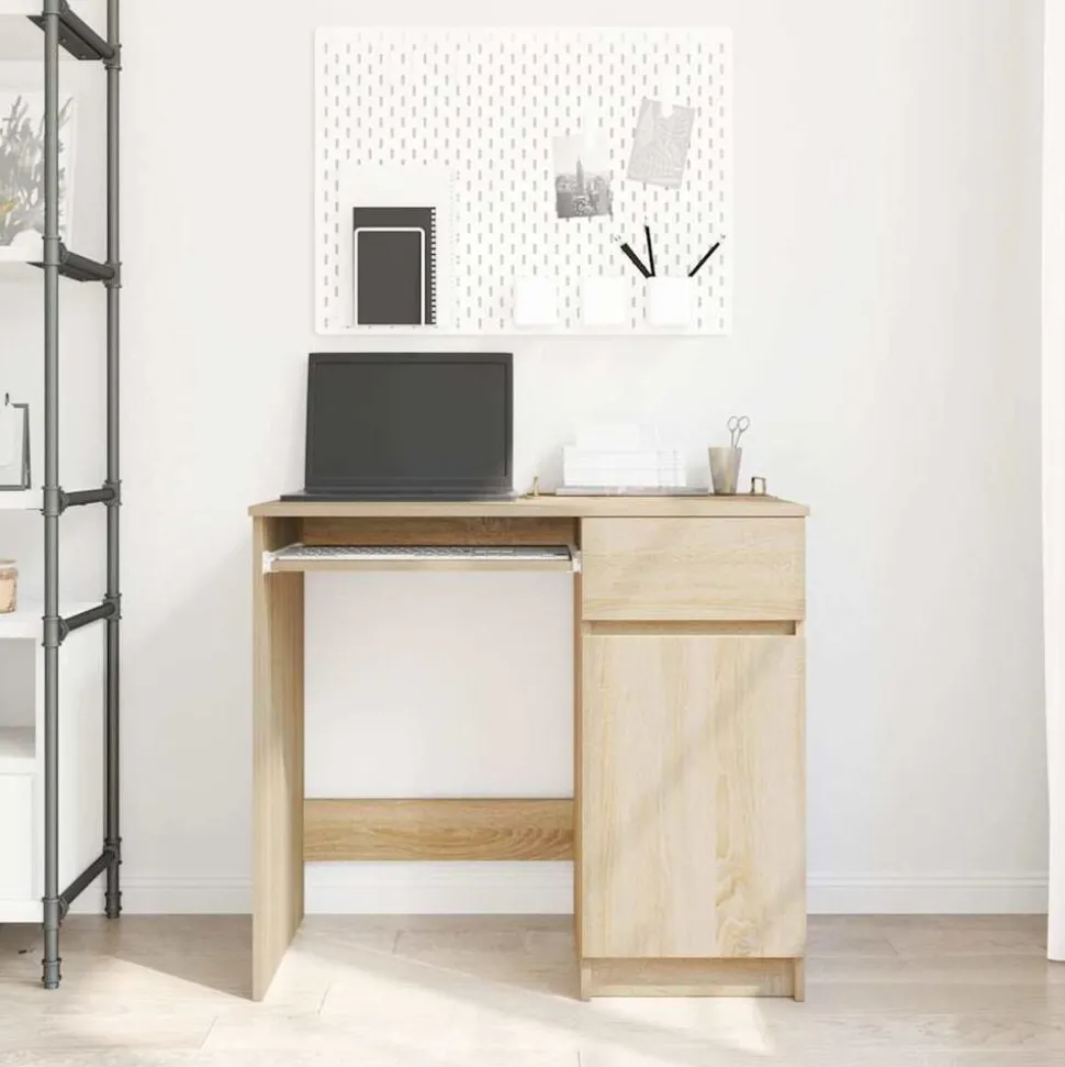 vidaXL Bureau 86x49x76 cm spaanplaat sonoma eikenkleurig