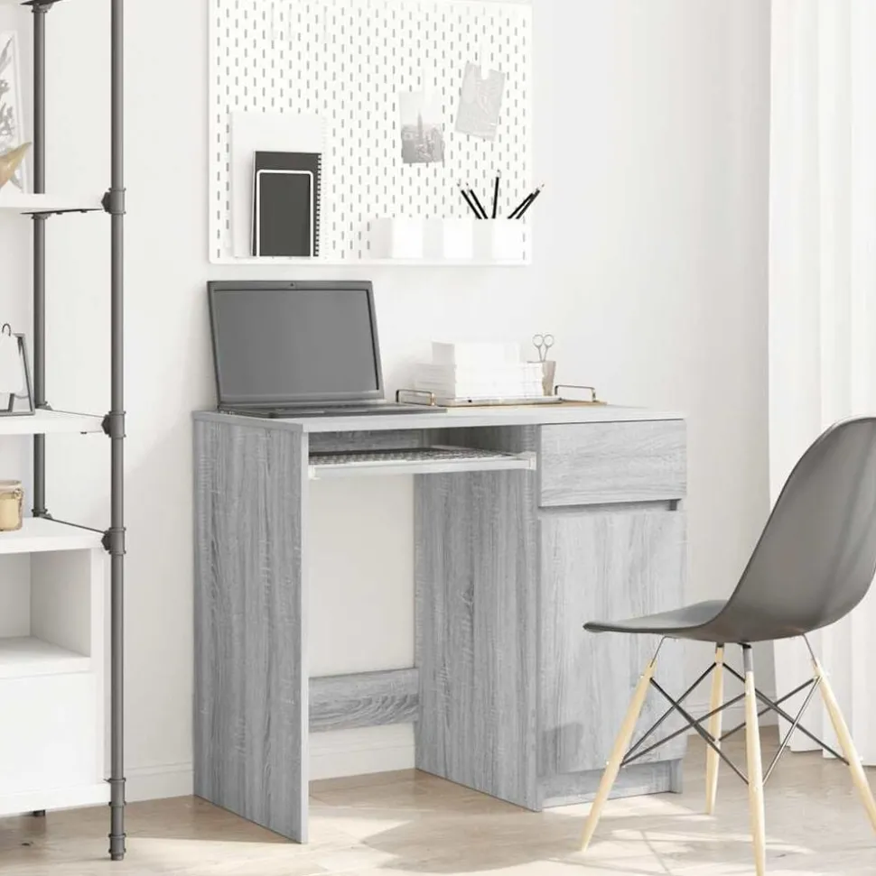 vidaXL Bureau 86x49x76 cm spaanplaat grijs sonoma