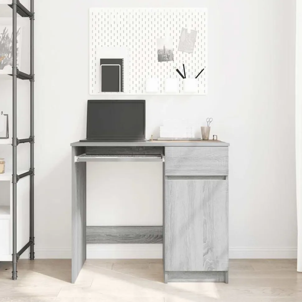 vidaXL Bureau 86x49x76 cm spaanplaat grijs sonoma