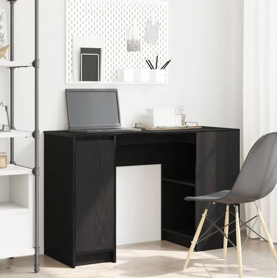 vidaXL Bureau 120x42x76 cm spaanplaat zwart eikenkleurig