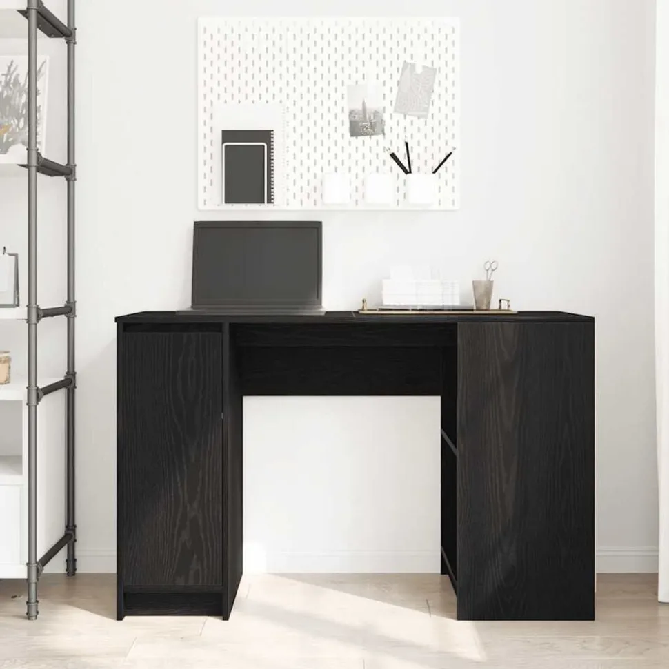 vidaXL Bureau 120x42x76 cm spaanplaat zwart eikenkleurig
