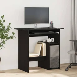 vidaXL Bureau 80x45x74 cm spaanplaat zwart eikenkleurig