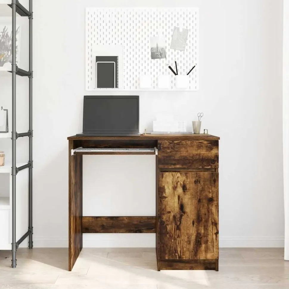 vidaXL Bureau 86x49x76 cm spaanplaat gerookt eikenkleurig