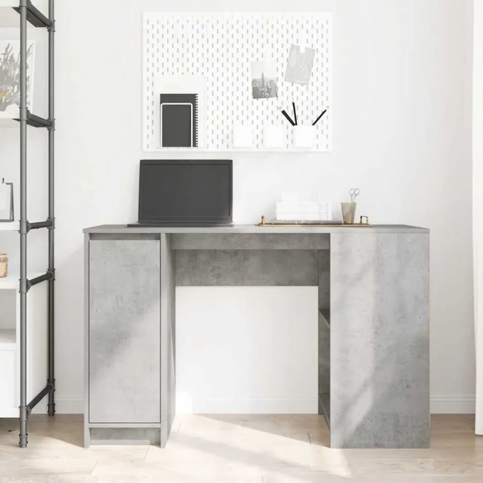 vidaXL Bureau 120x42x76 cm spaanplaat betongrijs