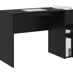 vidaXL Bureau Zwart Eiken 109 x 50 x 78 cm Bewerkt hout