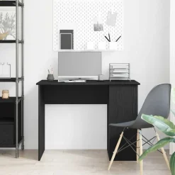 vidaXL Bureau Zwart Eiken 100x55x75 cm Bewerkt Hout