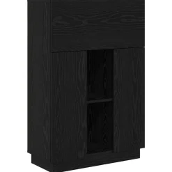 vidaXL Bureau Zwart Eiken 71,5 x 31,5 x 106,5 cm Bewerkt hout