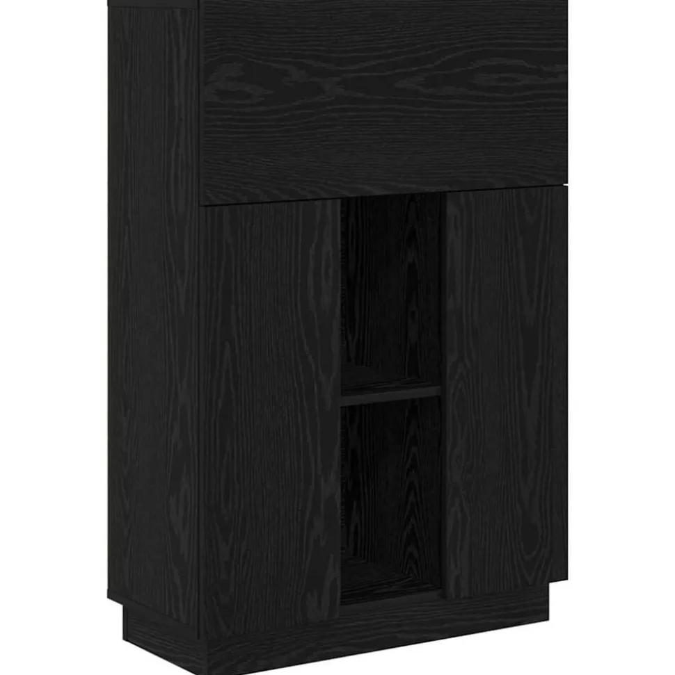 vidaXL Bureau Zwart Eiken 71,5 x 31,5 x 106,5 cm Bewerkt hout