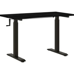 vidaXL Bureau Zwart en Donkerbruin 120 x 60 cm Massief Eikenhout