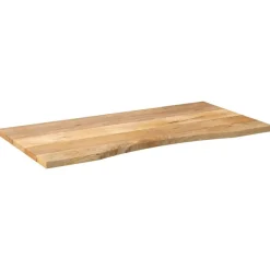 vidaXL Bureaublad met ronding 110x50x2,5 cm massief ruw mangohout