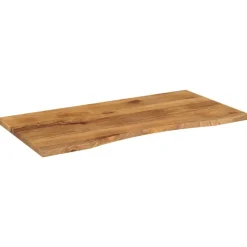 vidaXL Bureaublad met ronding 140x60x2,5 cm massief ruw mangohout