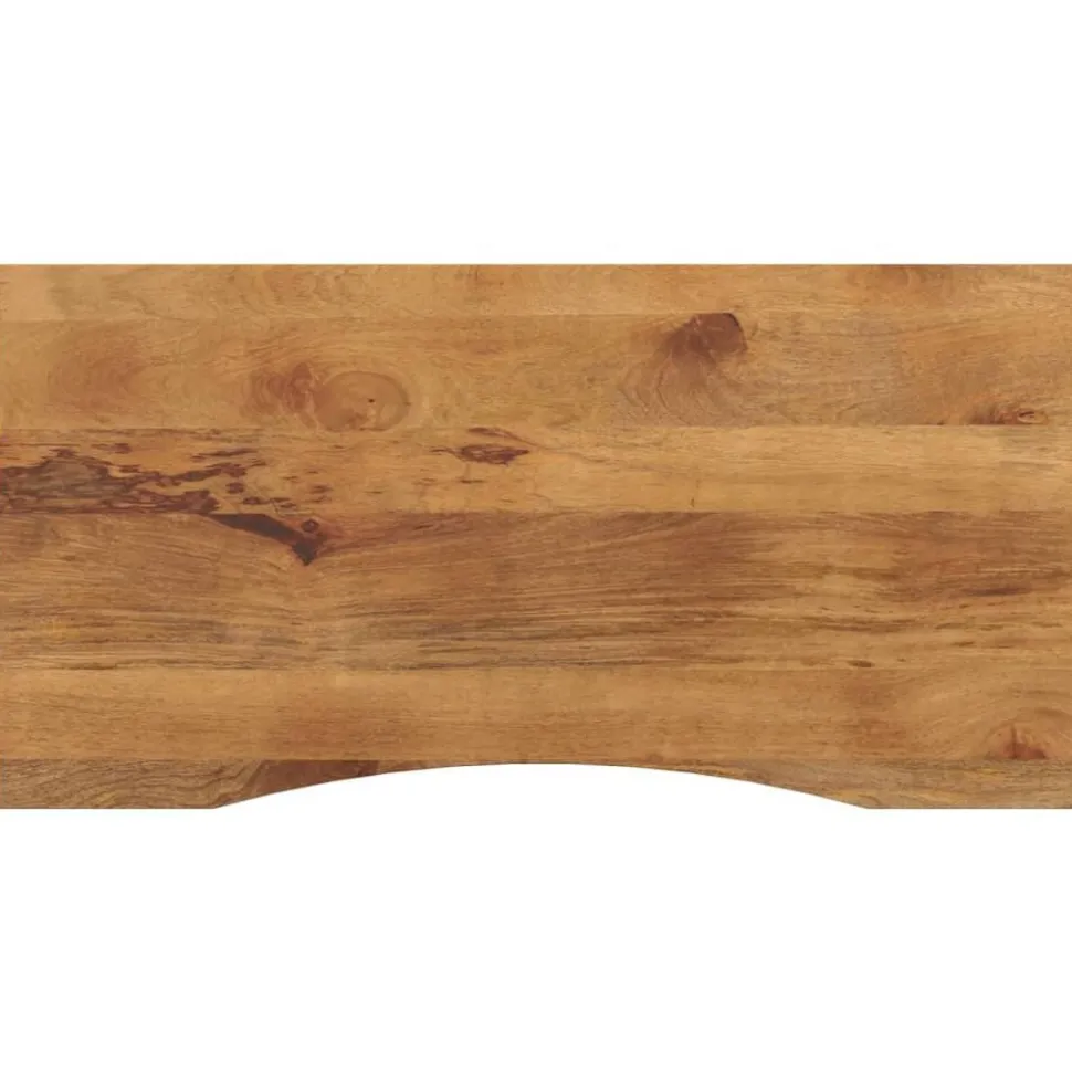 vidaXL Bureaublad met ronding 120x50x2,5 cm massief ruw mangohout