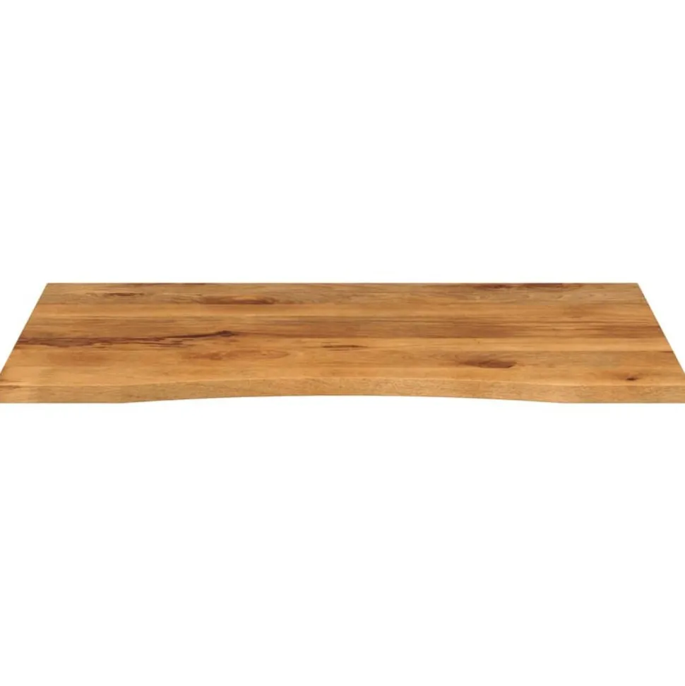vidaXL Bureaublad met ronding 100x80x2,5 cm massief ruw mangohout