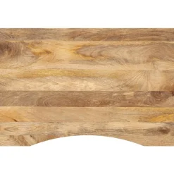 vidaXL Bureaublad met ronding 100x60x2,5 cm massief ruw mangohout