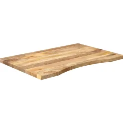 vidaXL Bureaublad met ronding 100x60x2,5 cm massief ruw mangohout