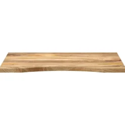 vidaXL Bureaublad met ronding 100x60x2,5 cm massief ruw mangohout