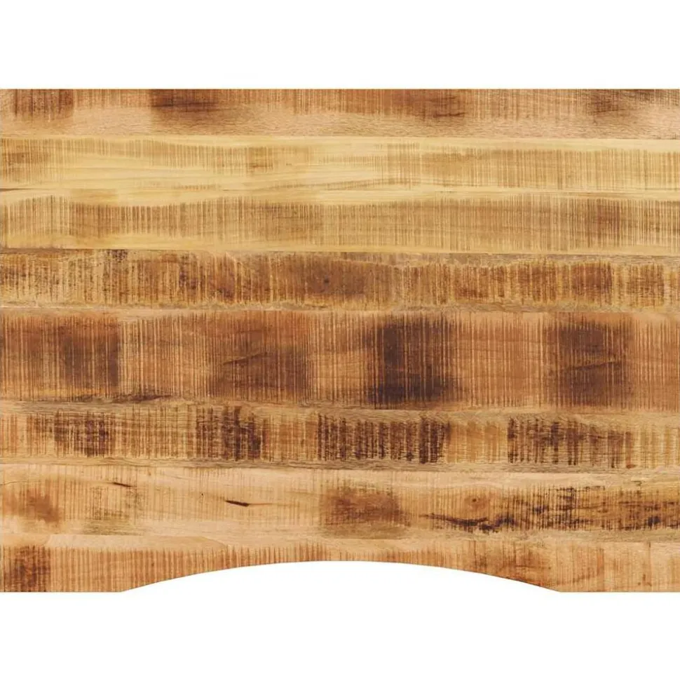 vidaXL Bureaublad met ronding 100x80x2,5 cm massief ruw mangohout