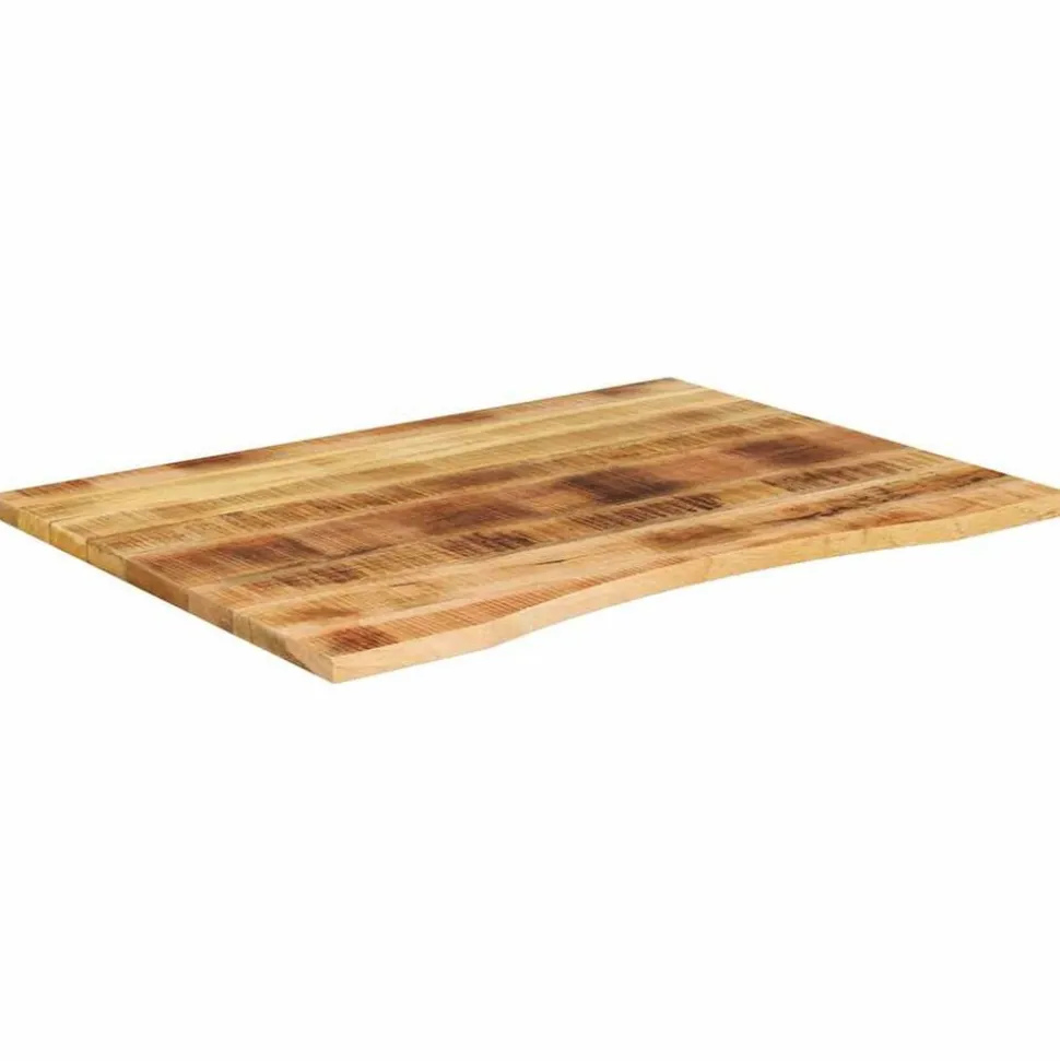 vidaXL Bureaublad met ronding 100x80x2,5 cm massief ruw mangohout
