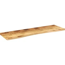 vidaXL Bureaublad met ronding 160x50x2,5 cm massief ruw mangohout