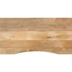 vidaXL Bureaublad met ronding 120x50x2,5 cm massief ruw mangohout