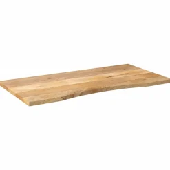 vidaXL Bureaublad met ronding 110x60x2,5 cm massief ruw mangohout