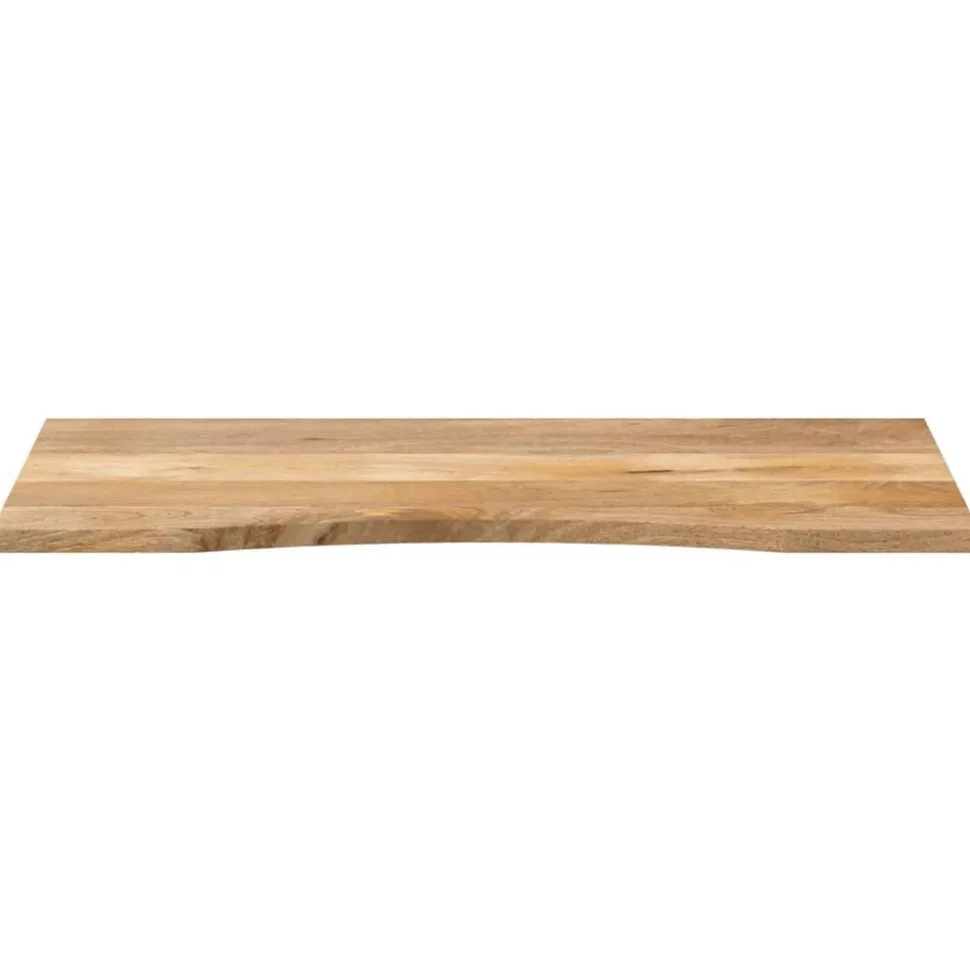 vidaXL Bureaublad met ronding 110x60x2,5 cm massief ruw mangohout