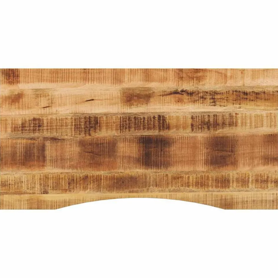 vidaXL Bureaublad met ronding 120x50x2,5 cm massief ruw mangohout
