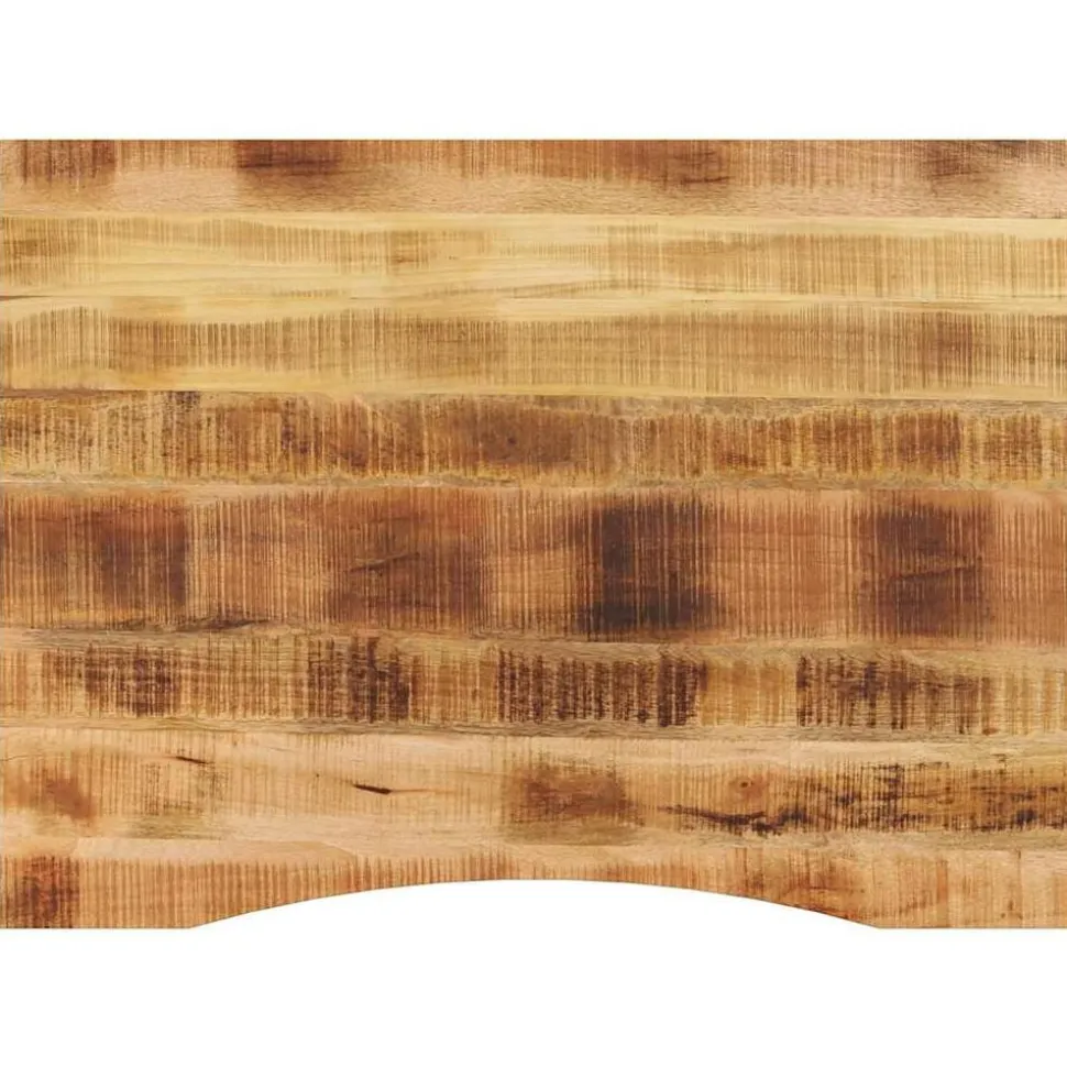 vidaXL Bureaublad met ronding 110x80x2,5 cm massief ruw mangohout