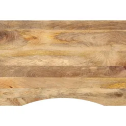 vidaXL Bureaublad met ronding 90x60x2,5 cm massief ruw mangohout