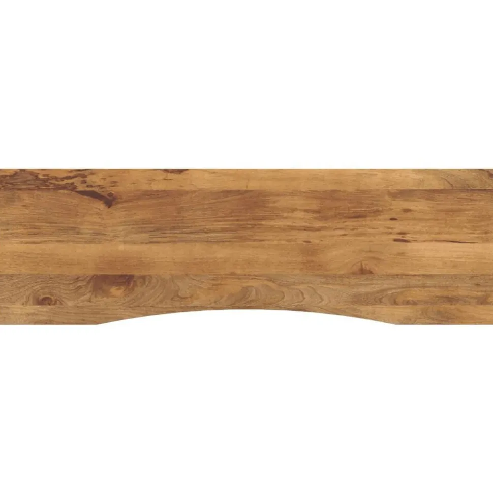 vidaXL Bureaublad met ronding 160x50x2,5 cm massief ruw mangohout