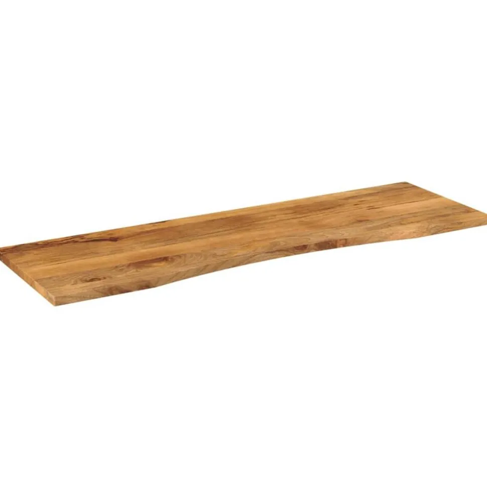 vidaXL Bureaublad met ronding 160x50x2,5 cm massief ruw mangohout