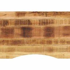 vidaXL Bureaublad met ronding 100x50x2,5 cm massief ruw mangohout