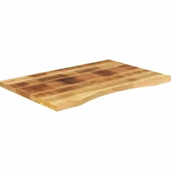 vidaXL Bureaublad met ronding 100x50x2,5 cm massief ruw mangohout