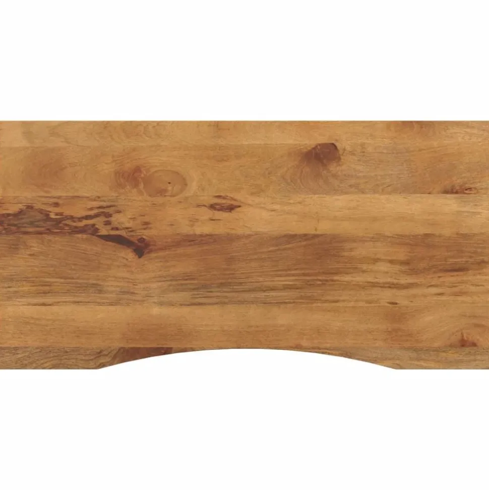 vidaXL Bureaublad met ronding 110x50x2,5 cm massief ruw mangohout