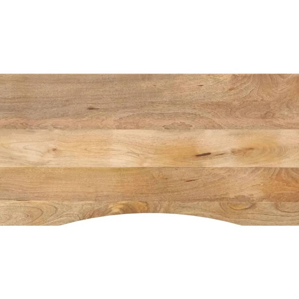 vidaXL Bureaublad met ronding 140x60x2,5 cm massief ruw mangohout