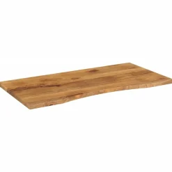 vidaXL Bureaublad met ronding 110x60x2,5 cm massief ruw mangohout