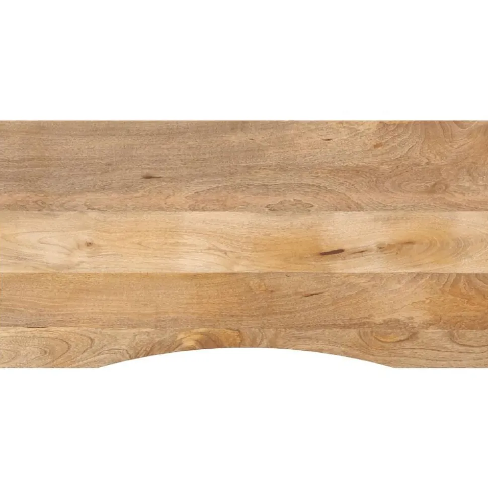 vidaXL Bureaublad met ronding 120x60x2,5 cm massief ruw mangohout