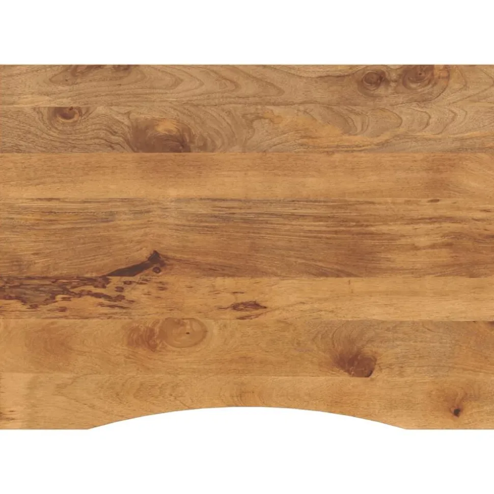 vidaXL Bureaublad met ronding 110x80x2,5 cm massief ruw mangohout