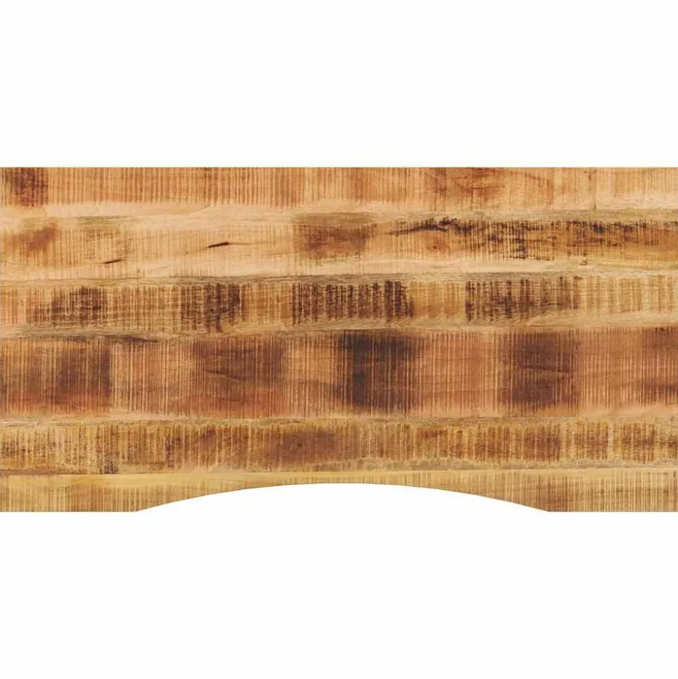vidaXL Bureaublad met ronding 110x60x2,5 cm massief ruw mangohout