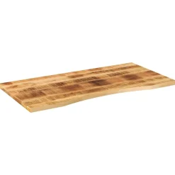 vidaXL Bureaublad met ronding 140x50x2,5 cm massief ruw mangohout