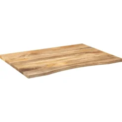 vidaXL Bureaublad met ronding 110x80x2,5 cm massief ruw mangohout