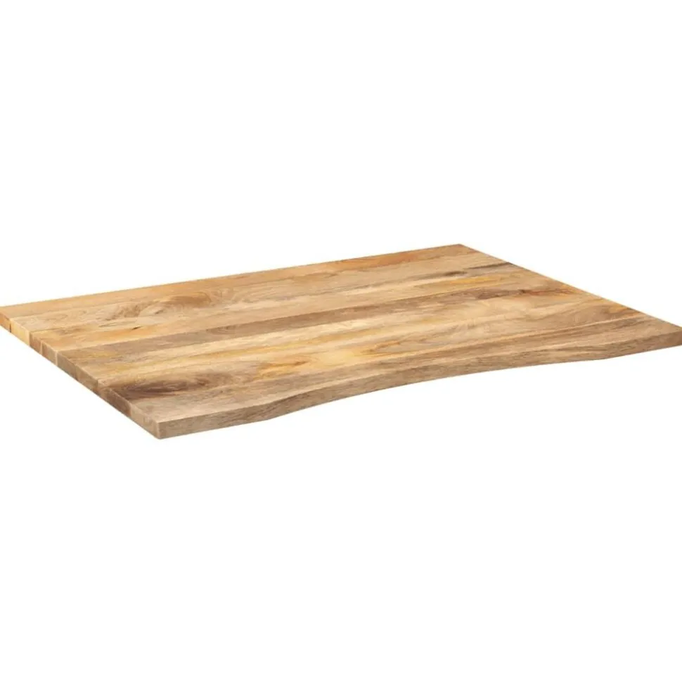 vidaXL Bureaublad met ronding 110x80x2,5 cm massief ruw mangohout