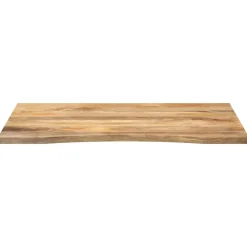 vidaXL Bureaublad met ronding 110x80x2,5 cm massief ruw mangohout