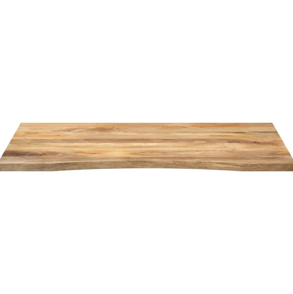 vidaXL Bureaublad met ronding 110x80x2,5 cm massief ruw mangohout