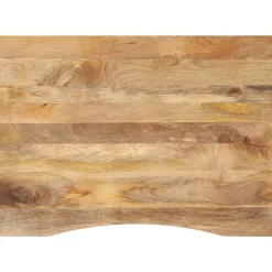 vidaXL Bureaublad met ronding 100x80x2,5 cm massief ruw mangohout