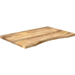 vidaXL Bureaublad met ronding 100x50x2,5 cm massief ruw mangohout