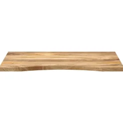 vidaXL Bureaublad met ronding 100x50x2,5 cm massief ruw mangohout