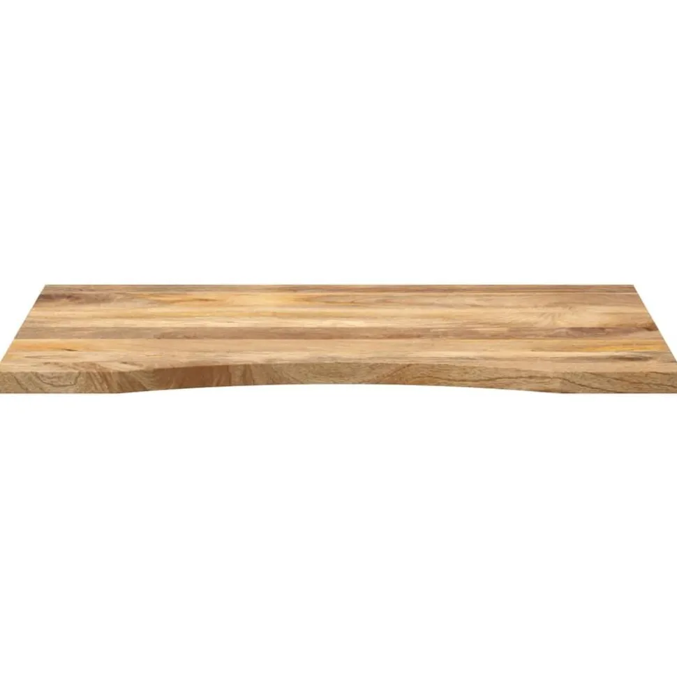 vidaXL Bureaublad met ronding 100x50x2,5 cm massief ruw mangohout